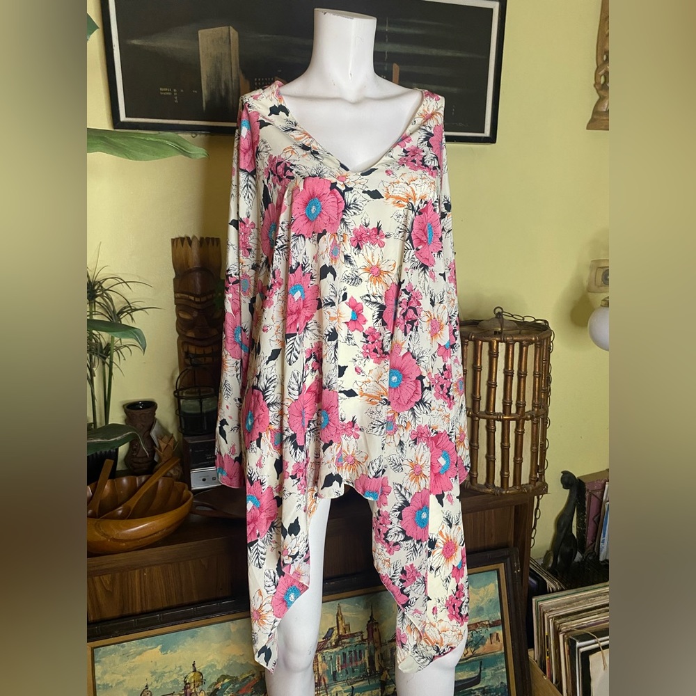 Ladies Silky floral wrap cover up shawl summer breeze chic pool party boho beach